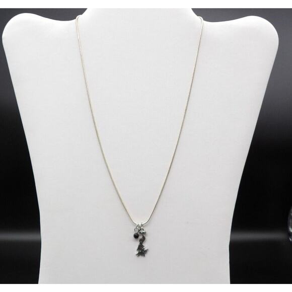 925 Silver Snake chain with Unmarded Bird Charm Pendant Necklace Unmarked - Picture 1 of 4